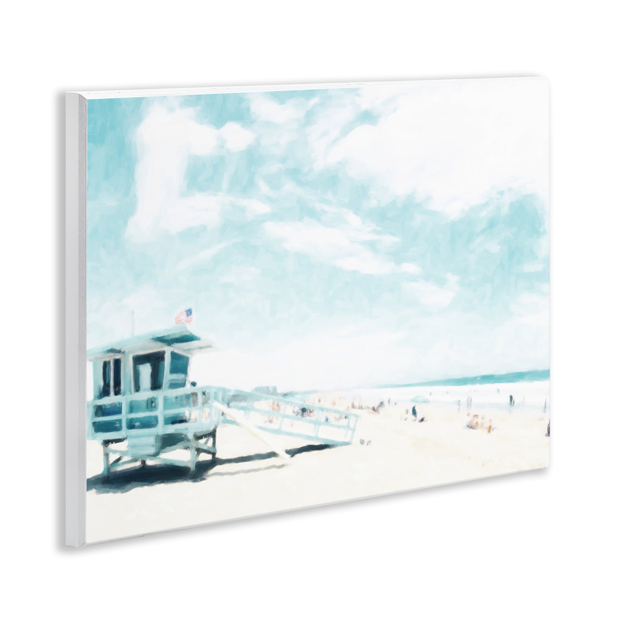 Stupell Industries Blue Beach Station Wall Plaque Art, design by Kim Curinga