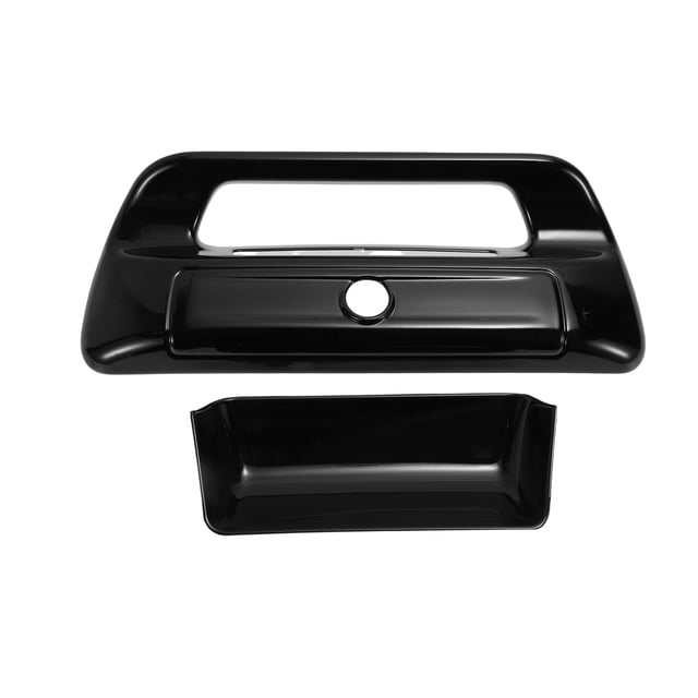 Cubierta de manija de puerta exterior para manija de puerta trasera para Dodge Ram 1500 2500 3500 2019-2025 (con orificio para cámara) ABS negro brillante 1 juego