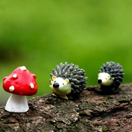 Decorative Item Set - Huppin's York's Street Small Decorative Items Serie Hedgehog Mushroom Fairy Garden Home Decor Set