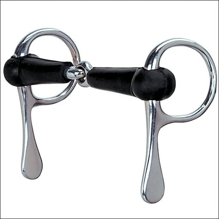 WEAVER LEATHER DRIVING HORSE BIT 5 INCH RUBBER SNAFFLE MOUTH CHROME PLATED
