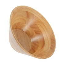 LEORX Khaki Wood Serving Bowl for Kitchen Counter Large Wooden Fruit Bowl