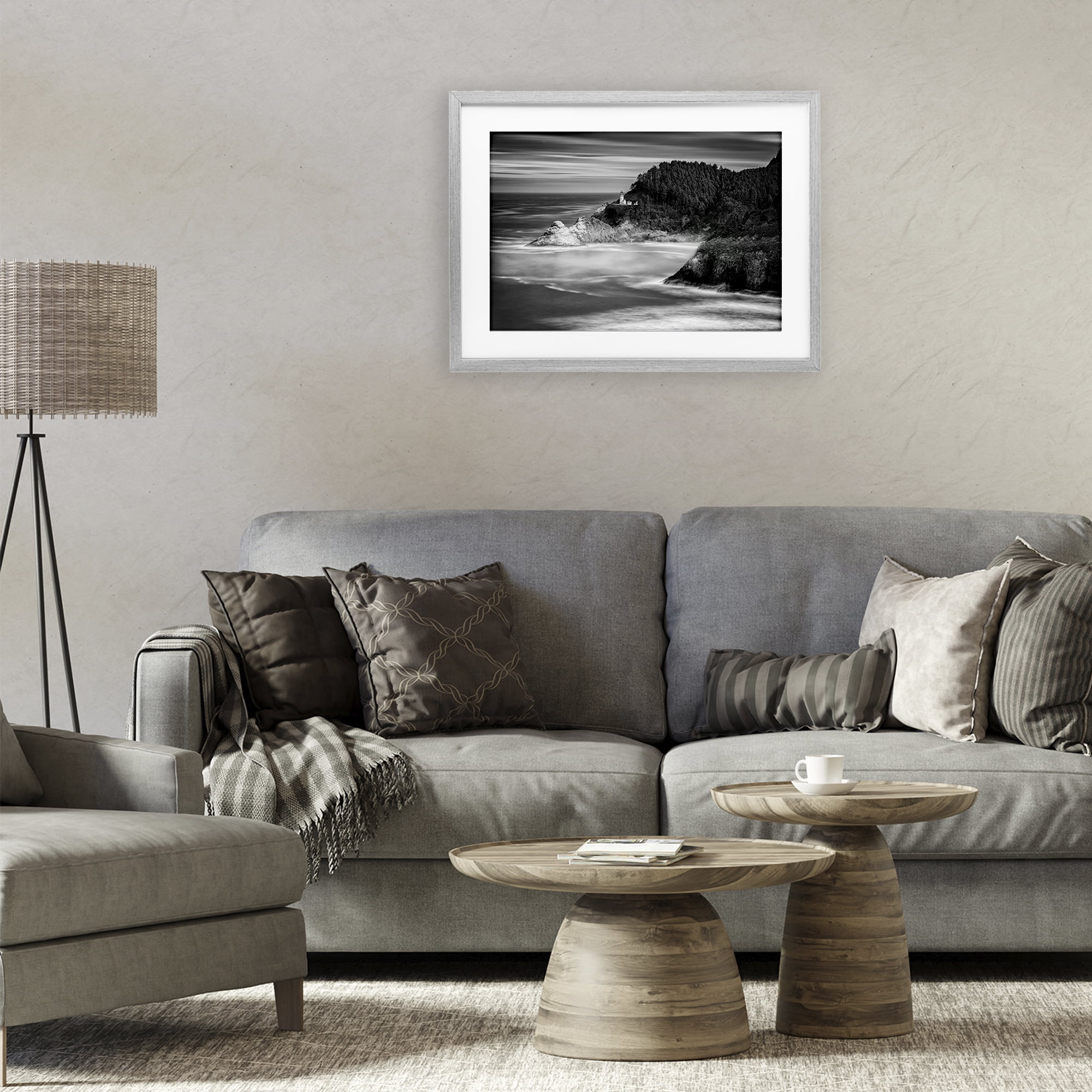 Stupell Industries Perched Above The Pacific Gray Framed Print Under Glass, design by Rick Berk