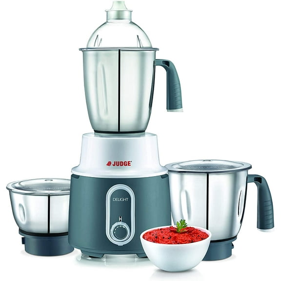 Judge Delight Wet/Dry 3-Jar Mixer Grinder Powerful 750 Watts Motor, Stainless Steel Blades and Jars, Modern Elegant Design, 110v for USA