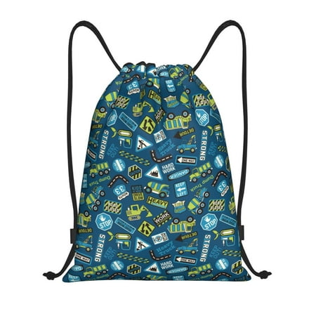 Gaeub Modern Excavator Drawstring Backpack Bag Sport Gym Sackpack Heavy Duty String Backpack for Men Women-Medium