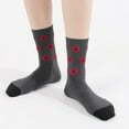 thumbnail image 6 of Women Crew Socks | 4-6 Pairs Flower Graphic Rainbow Striped Design Polka Dot Heart Leopard Pattern Cotton Socks | US 6-8, 6 of 6