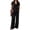 GO15_Black, variant on Resicozy 2 Peice Cotton Linen Sets for Women Short Sleeve Shirts Wide Leg Pants Comfy Breathable Summer Outfits Green XL