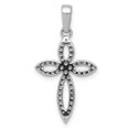 thumbnail image 3 of Finest Gold 14K White Gold 0.2CT Diamond Cross Pendant, 3 of 4