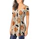 thumbnail image 5 of Puntoco - Camiseta de manga corta para mujer con cuello en V y estampado floral Puntoco Puntoco-505, 5 of 7