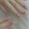 thumbnail image 2 of 24Pcs Doux Modèle de Coeur Faux Clou Portable Faux Clou pour les Femmes Filles Colle, 2 of 7