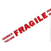 Direct Explorer Brand - Fragile (Handle With Care) Adhesive Warning Tape - 55 Yard (12-Roll Pack)