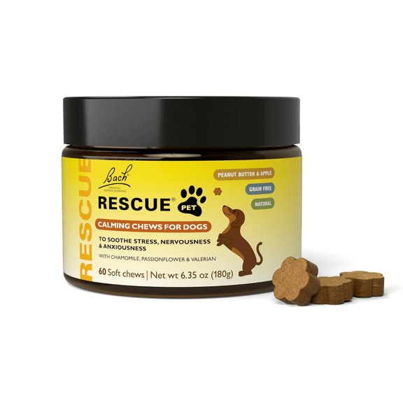 Bach RESCUE Pet Calming Chews for Dogs, 60 Soft Chews