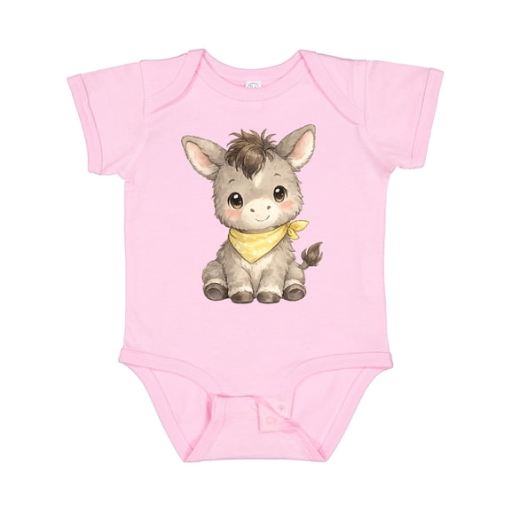 Inktastic Cute Baby Donkey Farm Boys or Girls Baby Bodysuit