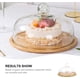 thumbnail image 3 of Plato para servir pasteles con cúpula de madera, bandeja para postres, exhibición de queso y repostería, cúpula de cristal, plato central para pastel de crema, ensalada del desierto, 26CM, 3 of 5