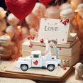 thumbnail image 5 of 3/2/1pcs Mini Valentine’S Day Metal Farm Truck Decorative Ornaments With Bride And Groom, Vintage Love Romantic Tiered Tray Decor Diecast Pickup Truck Model For Shelf Table Decor, 5 of 5