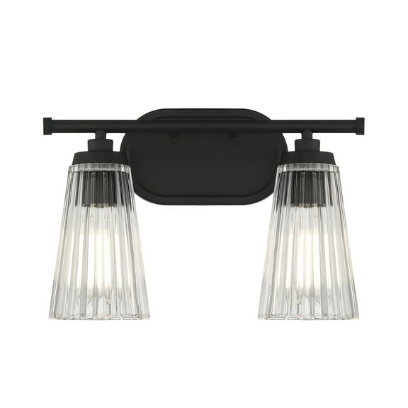 Chantilly 2-Light Bathroom Vanity Light in Matte Black