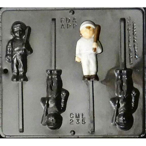 235 Baseball Player Lollipop Chocolate Candy Mold