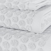 Beautiful by Drew Barrymore 6-Piece Dot Bath Towel Set, Soft 100% Cotton, Off White