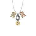 thumbnail image 2 of Delight Jewelry Goldtone Disc 1/2'' Number - 5 - Multi-Colored Crystal Mom Charm Necklace, 2 of 5