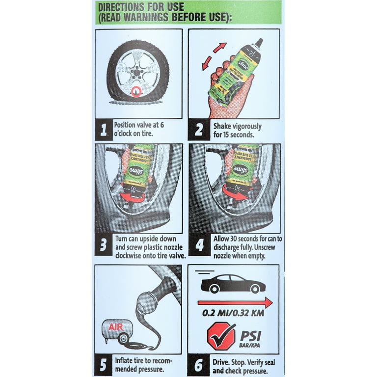 Slime, Emergency Flat Tire Sealant, 14 oz, Seals up to 1/4