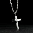 thumbnail image 6 of AYYUFE Men Titanium Steel Cross Pendant Chain Necklace Hip-Hop, 6 of 8
