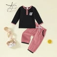 thumbnail image 2 of xaweyi Toddler Girl Clothes Figure Graphic Drop Shoulder Top Pullover Print Pants Fall Winter Outfit Set,Sizes 2-3 Years, 2 of 7