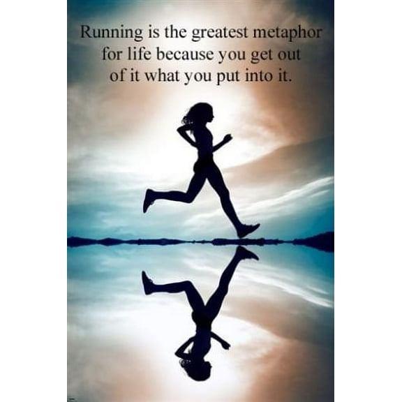 Woman Running Inspirational Motivating Fitness Exercise 24" x 0.5" Poster, by HSE USA