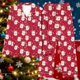 thumbnail image 4 of Christmas Pajamas for Women Set Cute Bow&Snowflake Print Pjs 2-Piece Button Down Long Sleeve Shirts with Long Pants Soft Stretchy Loungewear Two Piece Sleepwear Comfy Homewear with Pockets, 4 of 5