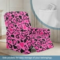 thumbnail image 3 of FKELYI Pink Leopard Love Print Recliner Cover Stretch Fabric Recling Chair Slipcover Soft Anti-Dust Sofa Couch Covers 4 Pcs Furniture Protector for Lazy Boy Chair, 3 of 7