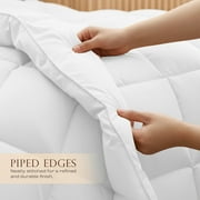 PEKUR All Season Comforter for Adults , Cozy & Lightweight,Box Stitched (Twin Size,White, 88x64)