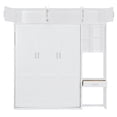 thumbnail image 5 of Harper & Bright Designs Queen Murphy Bed Wall Bed with Cabinet, Queen Size Cabinet Bed Folding Wall Bed with Storage Shelves and Desk for Guest Room Office, White, 5 of 15