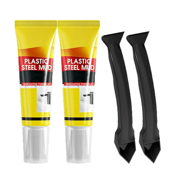 Multifunctional Waterproof White Caulk with Scraper,120ml Plastic Steel Repair Adhesive for Kitchen Bathroom,Sink Caulking Sealant Kit for Window Toilet Sink