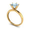 thumbnail image 2 of Solitaire Engagement Ring for Women - 1.5ct Natural Aquamarine in 14K Yellow Gold Promise Ring, 2 of 5