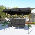 thumbnail image 1 of 3 Person Patio Swing Chair, OutdoorSwing with Canopy for Porch, Convertible Canopy Hanging Swing Glider Lounge Chair, Patio SwingChair with Adjustable Tilt Shade, 1 of 9