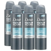 Dove Men + Care Clean Comfort Spray Deodorant & Anti-Perspirant 150ML / 5.07 Oz,(6 Pack)