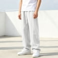 thumbnail image 5 of Jessboyy Sweatpants for Boys Loose Fit Straight Leg Open Bottom Sweatpant with Pockets Elastic Waist Casual Fall Winter Boy Pants White,12-13 Years, 5 of 9