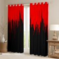 thumbnail image 2 of Homewish Geometric Lines Striped Curtains Pack of 2 (42x84 Each),Minimalist Stripes Pattern Curtains Blackout,Black Red Bedroom Curtains For Boys Kids,Super Cozy Room Decor, 2 of 6
