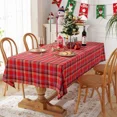 thumbnail image 4 of ML Christmas Red Plaid Tablecloth Decoration Color Woven Polyester Cotton Red Green Table cover for  Party Dining Decor, 4 of 7