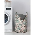 thumbnail image 3 of Flower Laundry Bag, Vintage Style Botanical Composition with Floral Blossoms Dragonflies Flora and Fauna, Basket with Handles Drawstring Closure for Laundromats, 13" x 19", Multicolor, by Ambesonne, 3 of 4
