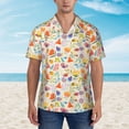 thumbnail image 2 of Sikiie Insects In Plants Print Men's Hawaiian Shirt, Summer Beach Button Pocket Short Sleeve T-Shirt,Medium, 2 of 7