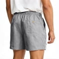 thumbnail image 5 of DDAPJ pyju Mens Cotton Linen Baggy Shorts Drawstring Elastic Waist Summer Beach Shorts Lightweight Breathable Lounge Cruise Vacation Shorts with Pockets Gray XL, 5 of 8