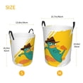 thumbnail image 5 of Perry The Platypus Laundry Hamper Cartoon Circular Foldable Basket With Handle, Clothes Books Toys Storage Organizer Bucket for Bedroom Bathroom, 5 of 8