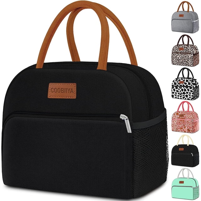 Coobiiya Bolsa de almuerzo para mujer, lonchera con estampado de vaca para mujeres y hombres adultos, aislada, reutilizable, pequeña, a prueba de fugas, linda lonchera para el trabajo, oficina, picnic