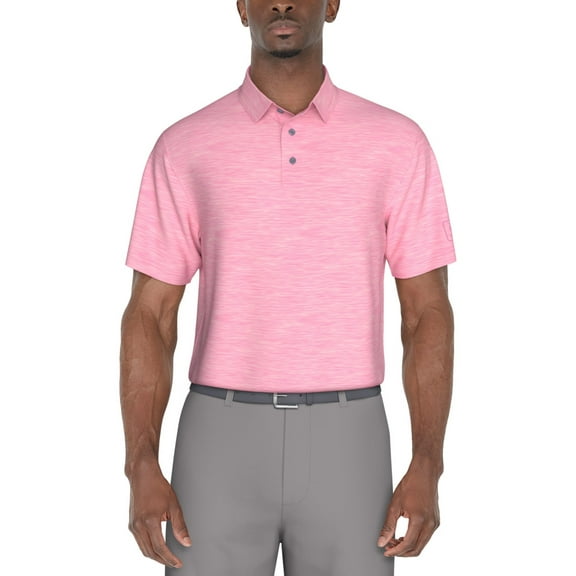 Pga Tour Mens Regular fit Short Sleeve Polo Shirt XL Pink Solid