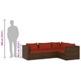 thumbnail image 7 of vidaXL 4 Piece Patio Lounge Set with Cushions Poly Rattan Brown, 7 of 7