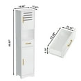 thumbnail image 3 of Office File Cabinets Tall Bathroom Floor Storage Cabinet,Narrow Slim Freestanding Cabinet with 1 Drawer and 2 Doors Storage Cabinet with 5 Adjustable Height Shelf, 15 x 12 x 67Inches, White,Metal Fil, 3 of 11