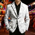 thumbnail image 2 of Men's Casual Lapel Blazer Muticolor One Button Suit Carnival Sparkly Graphic Blazers Regular Fit Sports Coats Jackets for Prom,Party,Dinner, 2 of 4