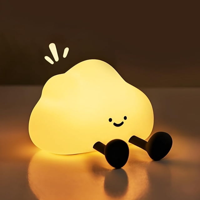 Luz Nocturna de Nube, Luz Nocturna Táctil de Silicona para Niños, Atenuación de 3 Niveles, Temporizr, Luz de Noche Recargable con USB, para Dormitorio, Habitación Infantil, Regalo