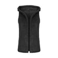 thumbnail image 6 of hotojiny Women Long Fuzzy Vest Fall Open Front Fleece Lined Jacket Winter Warm Sherpa Sleeveless Hooded Coat Outwear for Cold Weather, 6 of 7