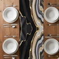 thumbnail image 5 of Black Marble Table Runner 120 Inches Long,Grey Gold Texture Vintage Farmhouse Art Cotton Linen Table Runners Dresser Scarves,Fabric Tabletop Scarf Furniture Cover for Home Dinner Party 13"x120", 5 of 9