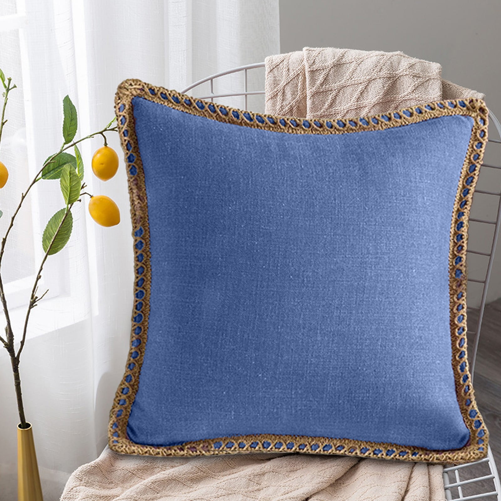 Lot De 2 Housses Coussin Carrées PAVILIA 50x50cm - Polaire Douce Noir